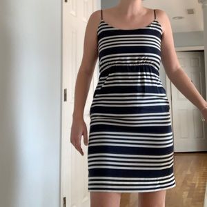 J Crew Navy Stripe Cocktail Dress